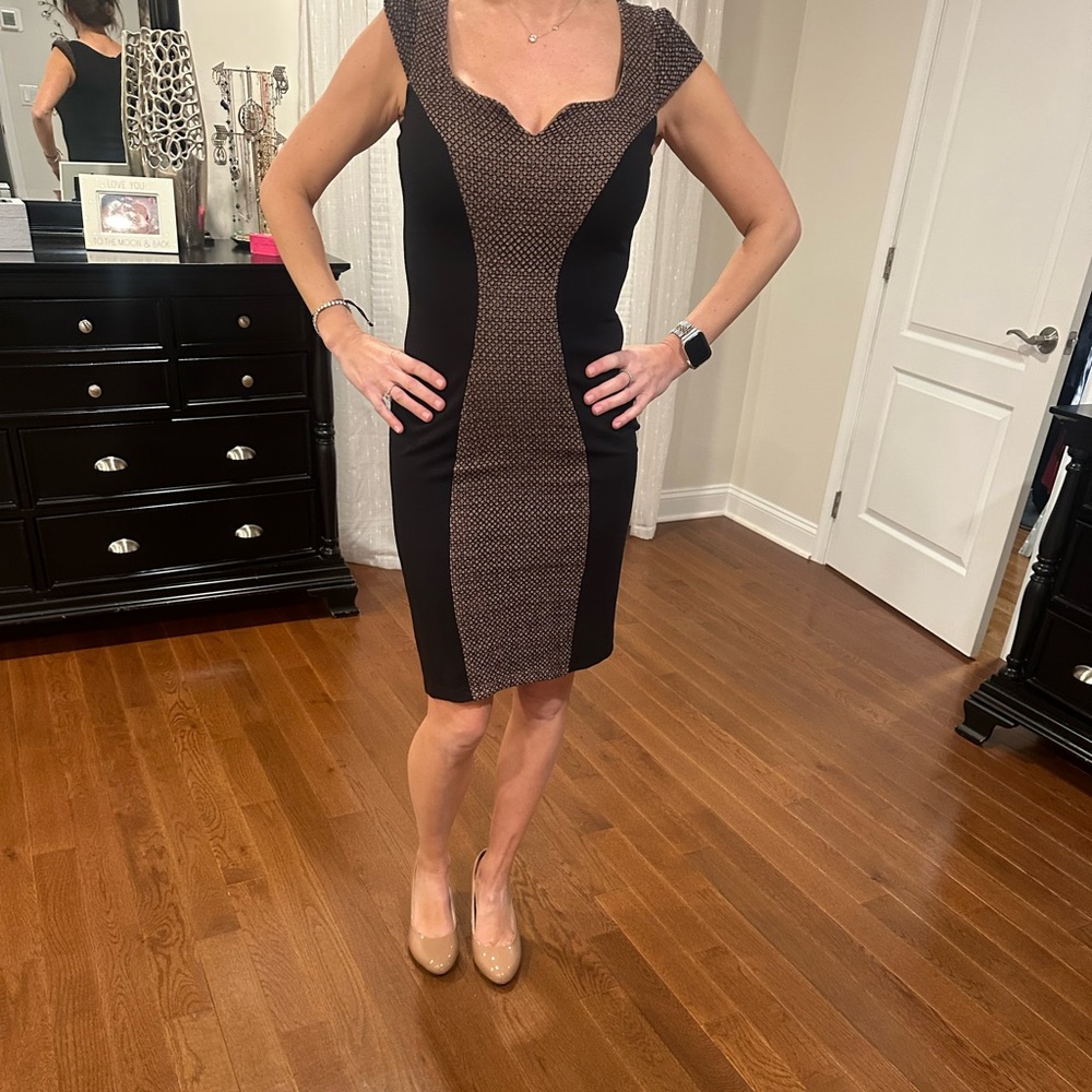 Chic Black and Gold Sleeveless Dress